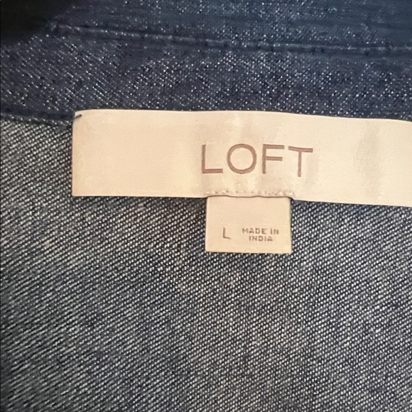 LOFT Indigo Denim Blouse - Picture 2 of 2